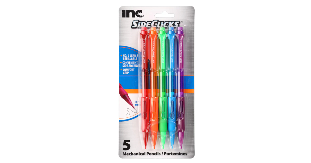 Inc Sideclicks Mechanical Pencils, 5-ct.