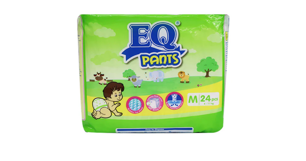 EQ Pants Disposable Baby Diapers Medium 24’s