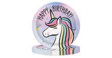 Load image into Gallery viewer, Dreamy Unicorn Disposable Round Paper Plates, 9", Multicolor, 10 Count, by Way To Celebrate
