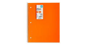 Pen+Gear College Ruled Poly 1-Subject Notebook with Inside Pockets, 9" x 11", 100 Heavyweight Sheets