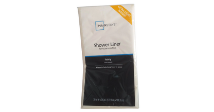 Mainstays Extra Light Weight Shower Liner - Ivory (177.8cm x 180.3 cm)