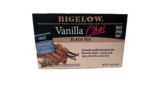 Bigelow Vanilla Chai, Black Tea Bags, 20 Count