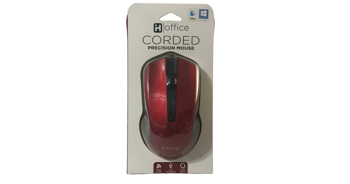 iHome Red & Black Wireless Mouse