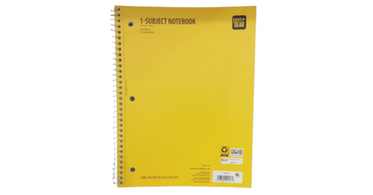 PEN + GEAR College Rule 1-Subject Notebook, 10.5" x 8", Yellow, 70 Sheets