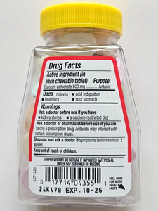 Certified Plus Antacid Calcium Carbonate 500mg  55 Chewable Tablets