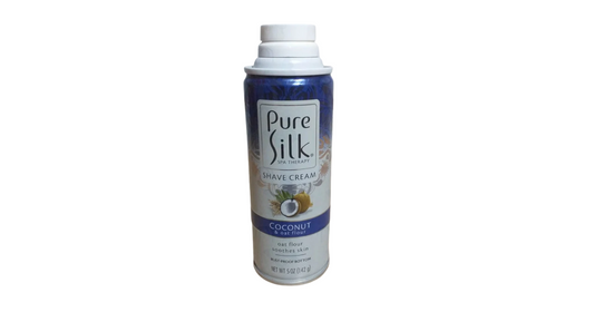 Pure Silk Shave Cream CoCOnut & oat flour soothes skin 5 oz(142g)