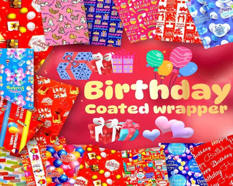 Birthday Coated Gifts Wrapper