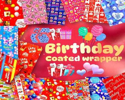 Birthday Coated Gifts Wrapper
