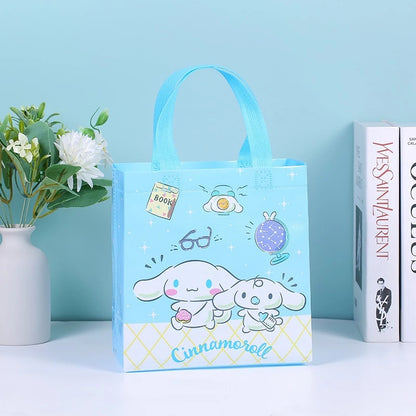 cartoon cute Sanrio portable storage bag handbag non-woven waterproof bag student supplies -Cinnamoroll