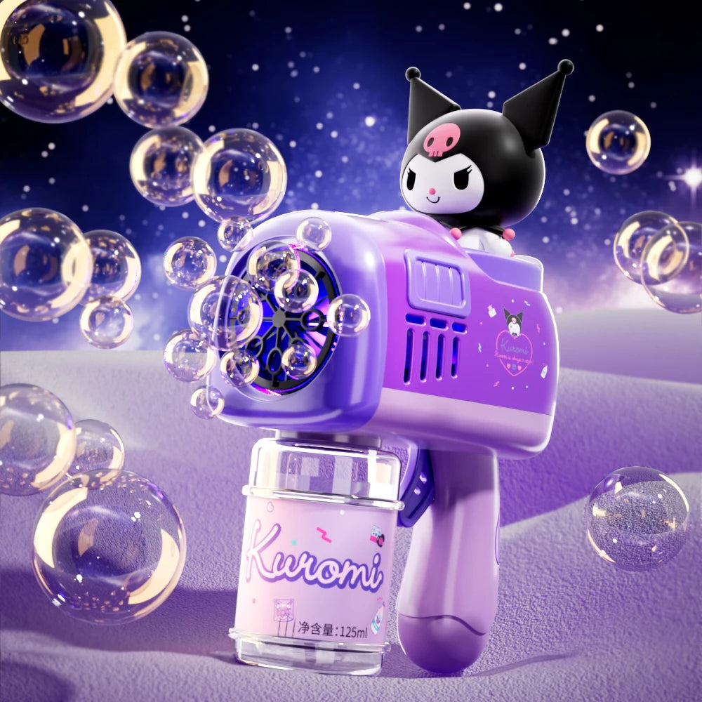 Sanrio Kuromi Electric Automatic Bubble Gun with Bubble Liquid Kids