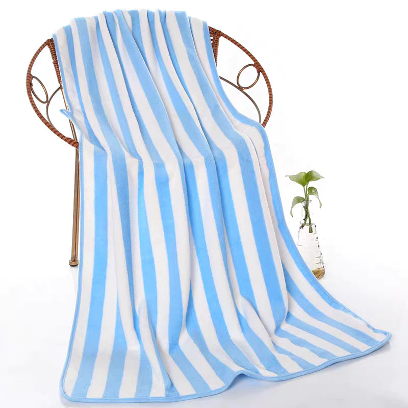 Microfiber Stripe Bath Towel Super