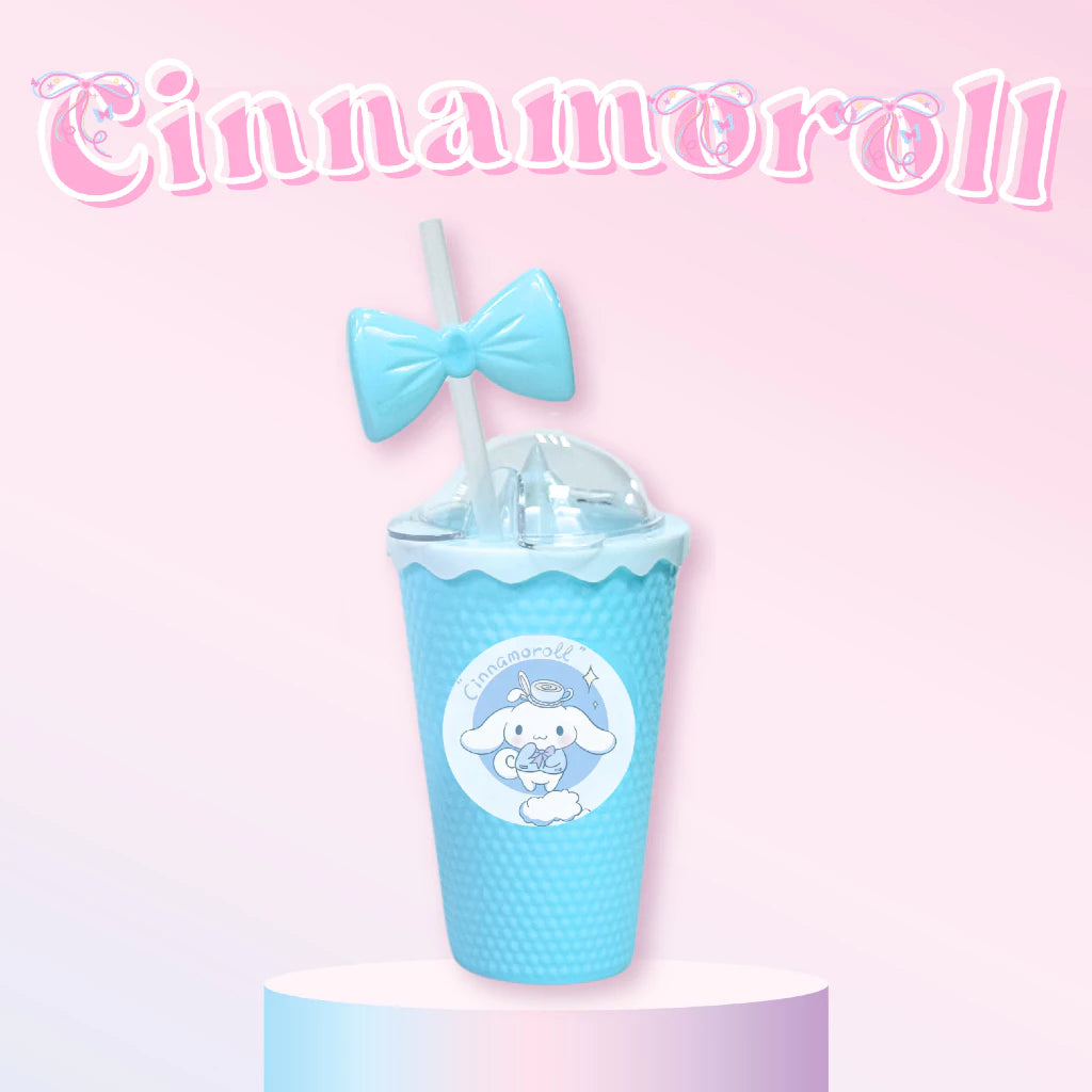 Sanrio tumbler with ribbon straw cup w/Cinnamoroll