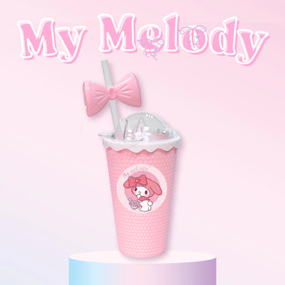Sanrio tumbler with ribbon straw cup w/ my melody