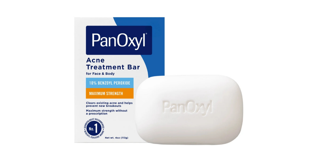 PanOxyl Acne Treatment Bar, Max Strength 10% Benzoyl Peroxide, 4 oz