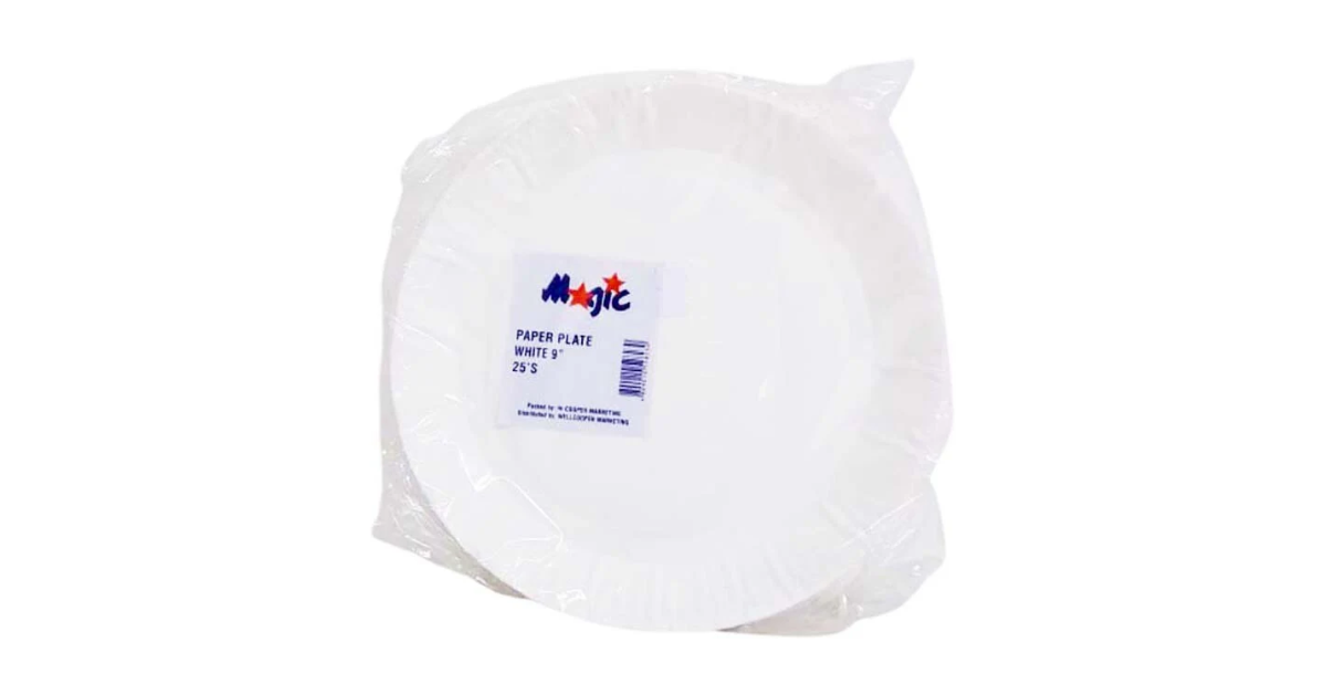 Magic Paper Plate White 9"