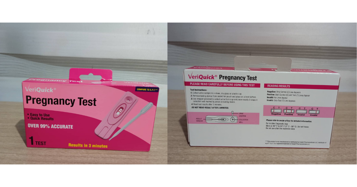 VeriQuick Pregnancy Test easy to use and quick Result in 3 minutes (1 Test)