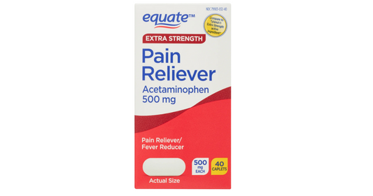 Equate Extra Strength Acetaminophen Pain Reliever Caplets for Body Aches & Pains, 500 mg, 40 Count