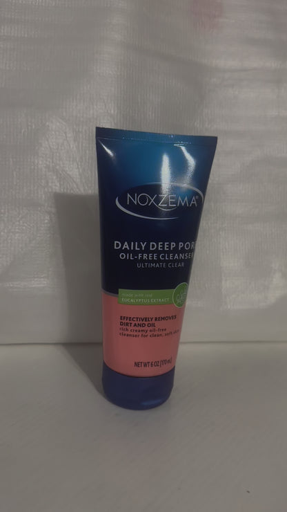 Noxzema Deep Pore Facial Cleanser Cream, Daily Face Cleansing for All Skin Types 6 oz