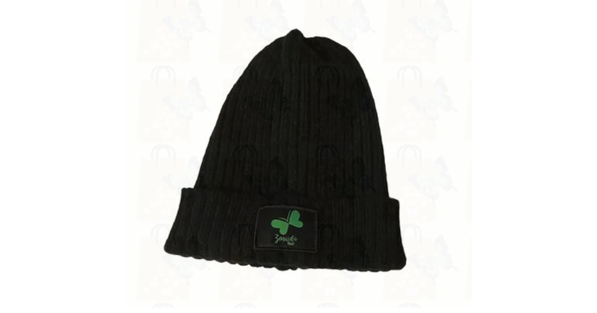 Embroidery Black Knitted Hat Autumn Winter Beanie Casual Outdoor Warm Bonnet
