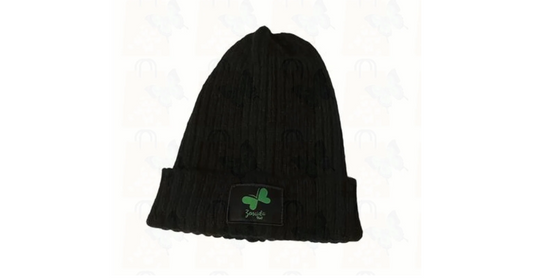 Embroidery Black Knitted Hat Autumn Winter Beanie Casual Outdoor Warm Bonnet