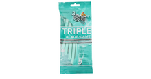 Load image into Gallery viewer, Assured Women&#39;s 3-Blade Disposable Razors, 5-ct.
