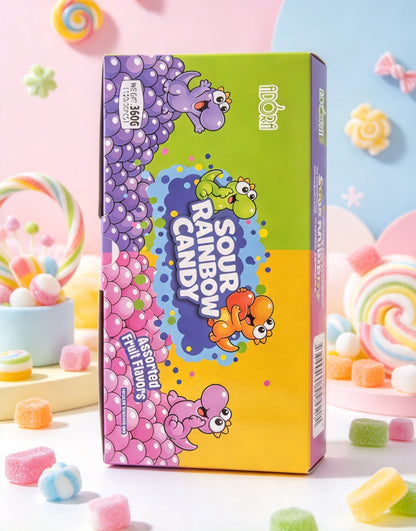 Sour rainbow candy dinosaur