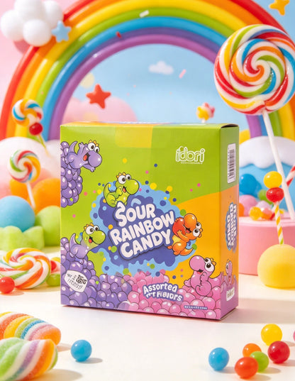 Sour rainbow candy dinosaur