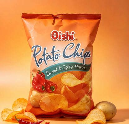 OISHI POTATO CHIPS SWEET & SPICY