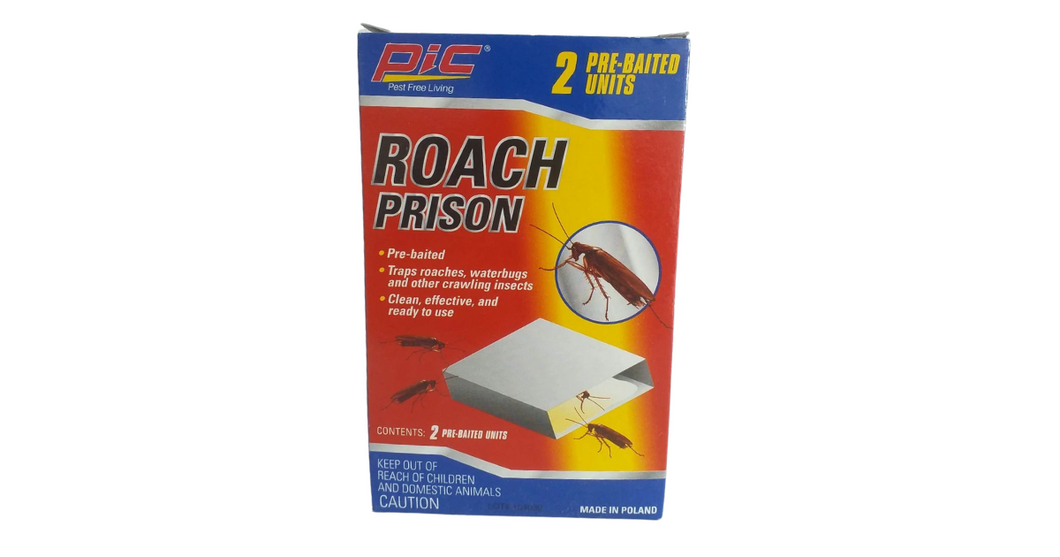 2-pack PIC Roach Prison Glue TrapS Clean and Effective Insect Traps