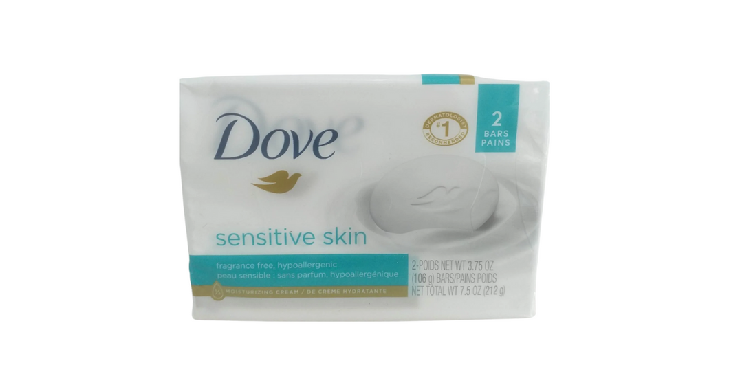 Dove Sensitive Beauty bar soap 2 Moisturizing Bar Soap, 3.75 oz(212g)