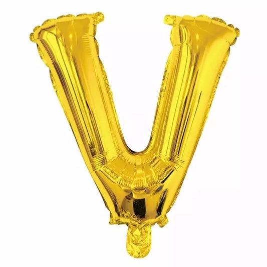 Gold Foil Letter Foil Balloon   Letter"V"