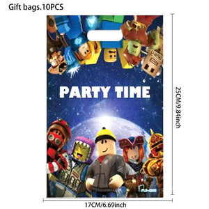 Roblox Gift Bags Birthday Decor Disposable Robot Plastic Candy Gift Bag Roblox Theme Party Bag Kids Birthday Festival Party