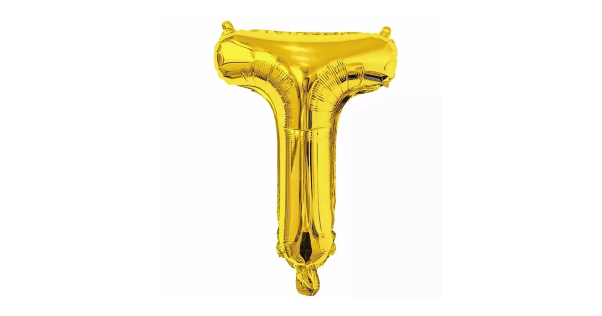 Gold Foil Letter Foil Balloon   Letter"T"