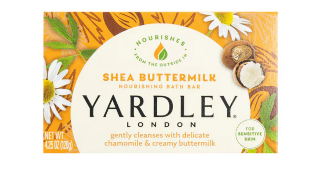 Yardley Shea Buttermilk Sensitive Skin Soap, 4.25 oz. Bars