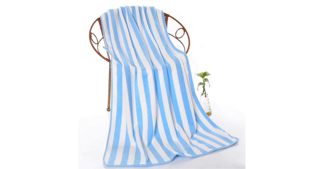 Microfiber Stripe Bath Towel Super