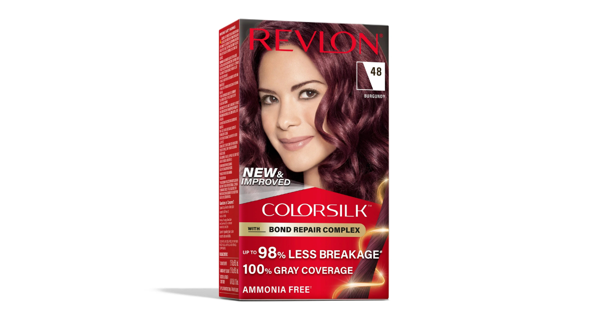 Revlon ColorSilk Permanent Hair Color, Bond Repair Complex, 48 Burgundy, 1 pack