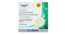 Load image into Gallery viewer, Equate Effervescent Antibacterial Denture Cleanser Tablets, Mint Fresh, 40 Count, Compare to Polident® Antibacterial Denture Cleanser
