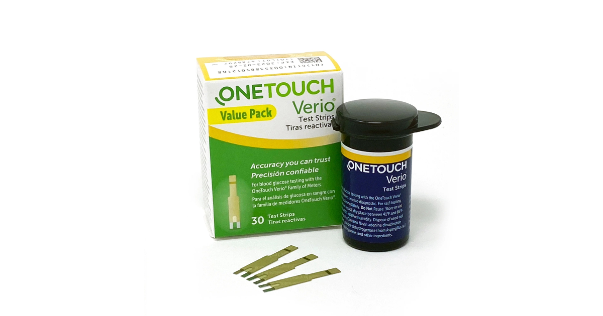 OneTouch Verio Test Strips for Diabetes - 30 Count | Diabetic Test Strips for Blood Sugar Monitor | Home Self Glucose Testing - 1 Box (30 Test Strips)