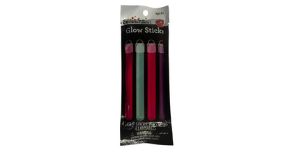 Purple/Pink/Blue Glow Sticks, 6", 4 Pieces, by Way To Celebrate