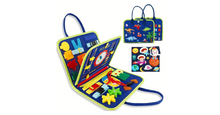 Load image into Gallery viewer, Felt Learning Board - Colorful Busy Box with Shape Sorting, Counting, and Pattern Matching Activities
