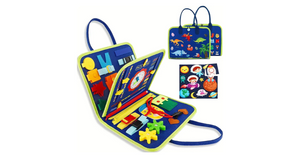 Felt Learning Board - Colorful Busy Box with Shape Sorting, Counting, and Pattern Matching Activities