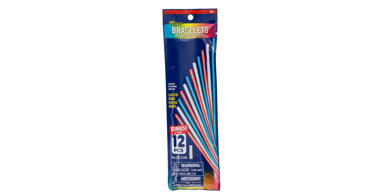 Patriotic Glow Bracelets and Connectors, 12-pc. Pack