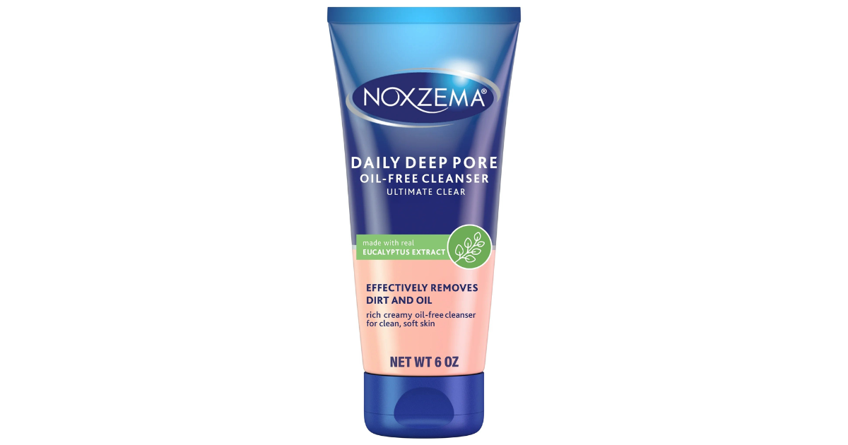 Noxzema Deep Pore Facial Cleanser Cream, Daily Face Cleansing for All Skin Types 6 oz