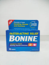 Load image into Gallery viewer, Bonine Faster Acting Nausea Dizziness and Motion Sickness Relief Tablets, 16 count
