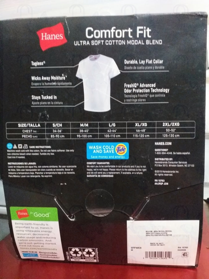 HANES 3 tagless white t shirt Ma Aida OPC
