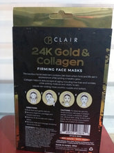 Load image into Gallery viewer, Clair beauty 24k gold&amp;collagen firming facemask 5sheet of mask 105g
