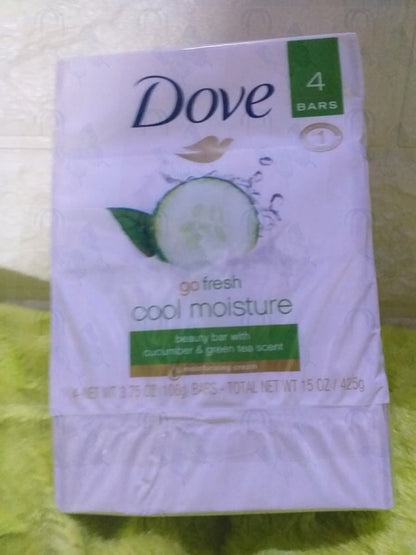 Dove Go Fresh Cool Moisture Beauty Bar Soap With Cucumber & Green Tea Scent Pack of 4 (425g)