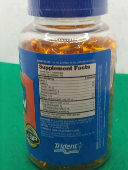 Pure Alaska Omega-3 Wild Alaskan Salmon Oil 1000mg 210 Softgels