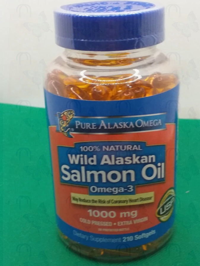 Pure Alaska Omega-3 Wild Alaskan Salmon Oil 1000mg 210 Softgels