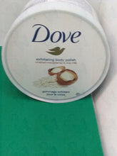 Load image into Gallery viewer, Dove Exfoliating body polish crushed macadamia &amp; rice milk 10.5 oz
